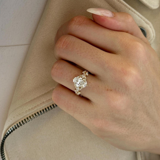 Round Halo, Pave & Split Shank Engagement Ring – 1.93 CT Lab Grown Diamond