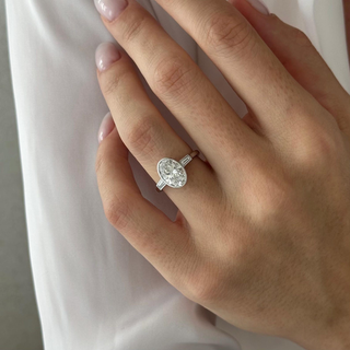 Round Halo, Pave & Split Shank Engagement Ring – 1.93 CT Lab Grown Diamond