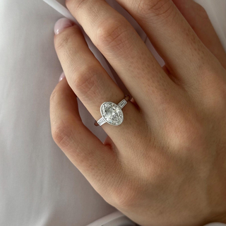 Round Halo, Pave & Split Shank Engagement Ring – 1.93 CT Lab Grown Diamond
