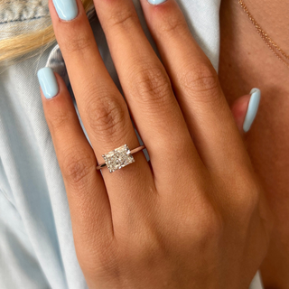 Round Halo, Pave & Split Shank Engagement Ring – 1.93 CT Lab Grown Diamond
