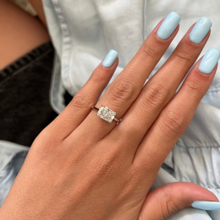Round Halo, Pave & Split Shank Engagement Ring – 1.93 CT Lab Grown Diamond