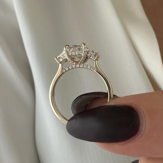 Round Halo, Pave & Split Shank Engagement Ring – 1.93 CT Lab Grown Diamond