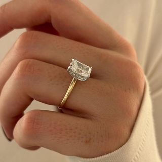 Round Halo, Pave & Split Shank Engagement Ring – 1.93 CT Lab Grown Diamond