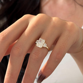Round Halo, Pave & Split Shank Engagement Ring – 1.93 CT Lab Grown Diamond