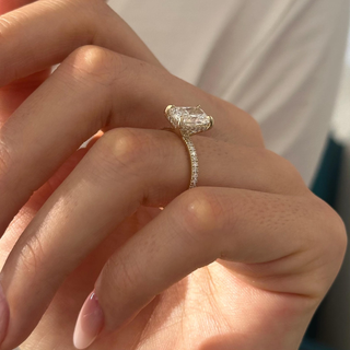 Round Halo, Pave & Split Shank Engagement Ring – 1.93 CT Lab Grown Diamond