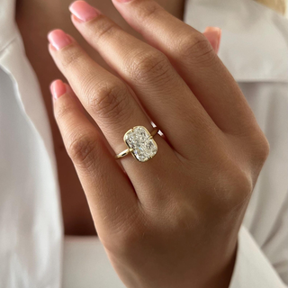 Round Halo, Pave & Split Shank Engagement Ring – 1.93 CT Lab Grown Diamond