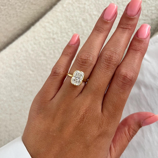 Round Halo, Pave & Split Shank Engagement Ring – 1.93 CT Lab Grown Diamond