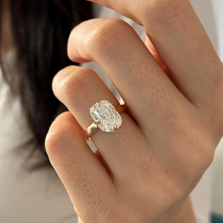 Round Halo, Pave & Split Shank Engagement Ring – 1.93 CT Lab Grown Diamond
