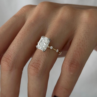 Round Halo, Pave & Split Shank Engagement Ring – 1.93 CT Lab Grown Diamond