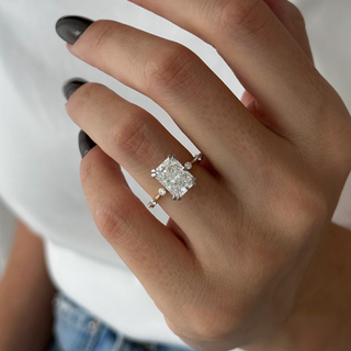 Round Halo, Pave & Split Shank Engagement Ring – 1.93 CT Lab Grown Diamond