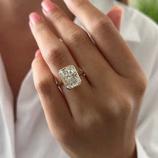 Round Halo, Pave & Split Shank Engagement Ring – 1.93 CT Lab Grown Diamond