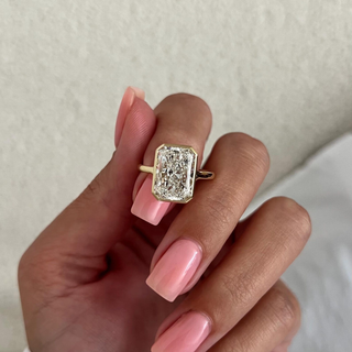 Round Halo, Pave & Split Shank Engagement Ring – 1.93 CT Lab Grown Diamond