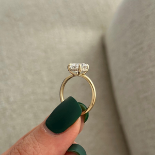 Round Halo, Pave & Split Shank Engagement Ring – 1.93 CT Lab Grown Diamond