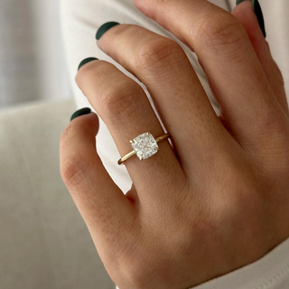 Round Halo, Pave & Split Shank Engagement Ring – 1.93 CT Lab Grown Diamond