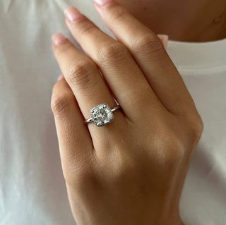 Round Halo, Pave & Split Shank Engagement Ring – 1.93 CT Lab Grown Diamond
