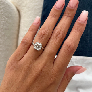 Round Halo, Pave & Split Shank Engagement Ring – 1.93 CT Lab Grown Diamond