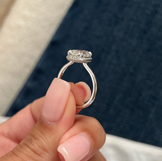 Round Halo, Pave & Split Shank Engagement Ring – 1.93 CT Lab Grown Diamond