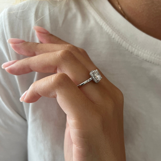 Round Halo, Pave & Split Shank Engagement Ring – 1.93 CT Lab Grown Diamond