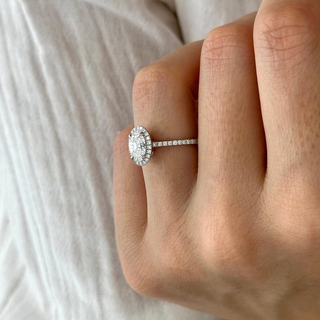Round Halo, Pave & Split Shank Engagement Ring – 1.93 CT Lab Grown Diamond