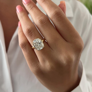 Round Halo, Pave & Split Shank Engagement Ring – 1.93 CT Lab Grown Diamond