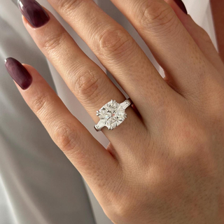 Round Halo, Pave & Split Shank Engagement Ring – 1.93 CT Lab Grown Diamond