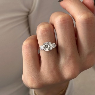 Round Halo, Pave & Split Shank Engagement Ring – 1.93 CT Lab Grown Diamond