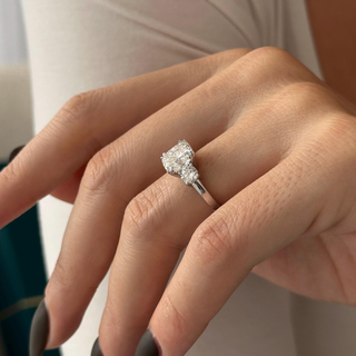 Round Halo, Pave & Split Shank Engagement Ring – 1.93 CT Lab Grown Diamond