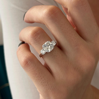 Round Halo, Pave & Split Shank Engagement Ring – 1.93 CT Lab Grown Diamond