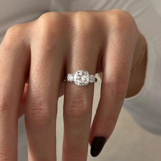 Round Halo, Pave & Split Shank Engagement Ring – 1.93 CT Lab Grown Diamond