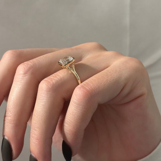 Round Halo, Pave & Split Shank Engagement Ring – 1.93 CT Lab Grown Diamond