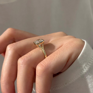 Round Halo, Pave & Split Shank Engagement Ring – 1.93 CT Lab Grown Diamond