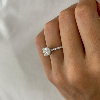 Round Halo, Pave & Split Shank Engagement Ring – 1.93 CT Lab Grown Diamond
