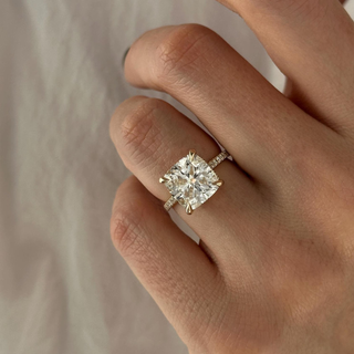 Round Halo, Pave & Split Shank Engagement Ring – 1.93 CT Lab Grown Diamond