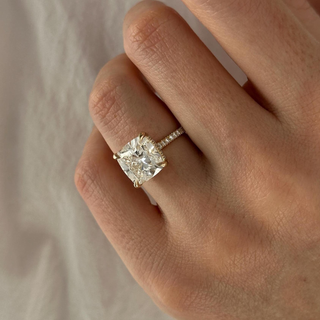 Round Halo, Pave & Split Shank Engagement Ring – 1.93 CT Lab Grown Diamond