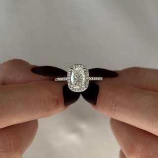 Round Halo, Pave & Split Shank Engagement Ring – 1.93 CT Lab Grown Diamond