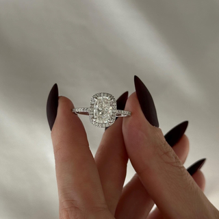 Round Halo, Pave & Split Shank Engagement Ring – 1.93 CT Lab Grown Diamond