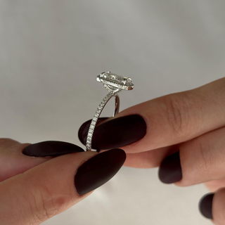 Round Halo, Pave & Split Shank Engagement Ring – 1.93 CT Lab Grown Diamond