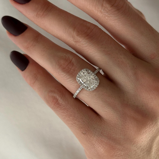 Round Halo, Pave & Split Shank Engagement Ring – 1.93 CT Lab Grown Diamond