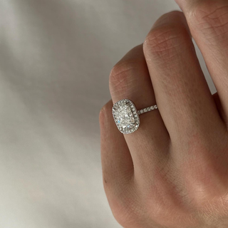 Round Halo, Pave & Split Shank Engagement Ring – 1.93 CT Lab Grown Diamond
