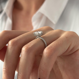 Round Halo, Pave & Split Shank Engagement Ring – 1.93 CT Lab Grown Diamond
