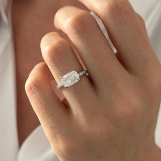 Round Halo, Pave & Split Shank Engagement Ring – 1.93 CT Lab Grown Diamond