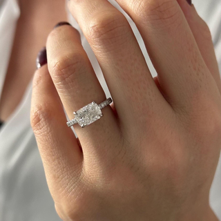 Round Halo, Pave & Split Shank Engagement Ring – 1.93 CT Lab Grown Diamond