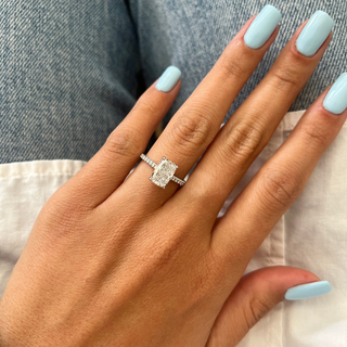 Round Halo, Pave & Split Shank Engagement Ring – 1.93 CT Lab Grown Diamond