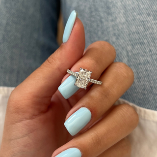 Round Halo, Pave & Split Shank Engagement Ring – 1.93 CT Lab Grown Diamond
