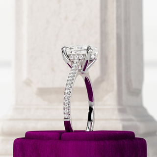 Round Halo, Pave & Split Shank Engagement Ring – 1.93 CT Lab Grown Diamond