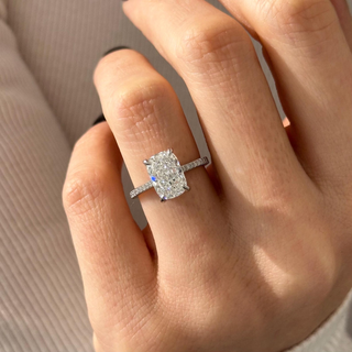Round Halo, Pave & Split Shank Engagement Ring – 1.93 CT Lab Grown Diamond