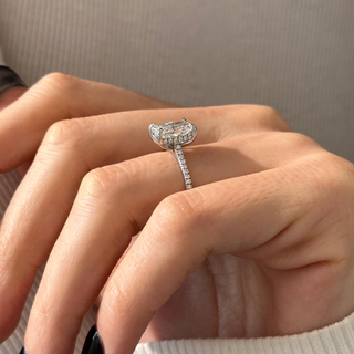 Round Halo, Pave & Split Shank Engagement Ring – 1.93 CT Lab Grown Diamond
