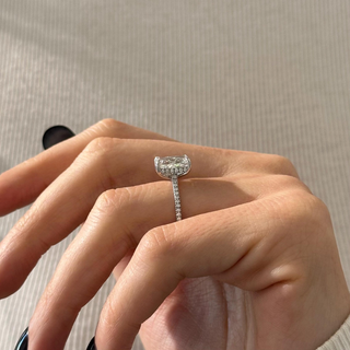 Round Halo, Pave & Split Shank Engagement Ring – 1.93 CT Lab Grown Diamond