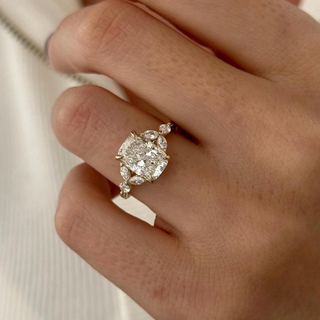 Round Halo, Pave & Split Shank Engagement Ring – 1.93 CT Lab Grown Diamond