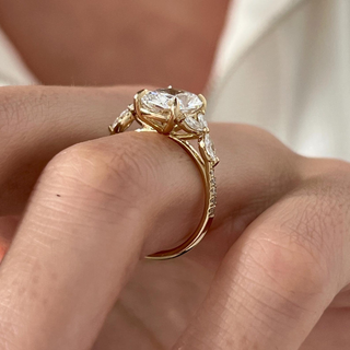 Round Halo, Pave & Split Shank Engagement Ring – 1.93 CT Lab Grown Diamond
